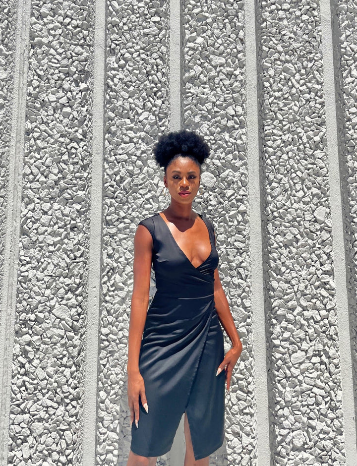 plunge neck wrap dress Long Sleeve Plunge V Neck Maxi Dress Brown