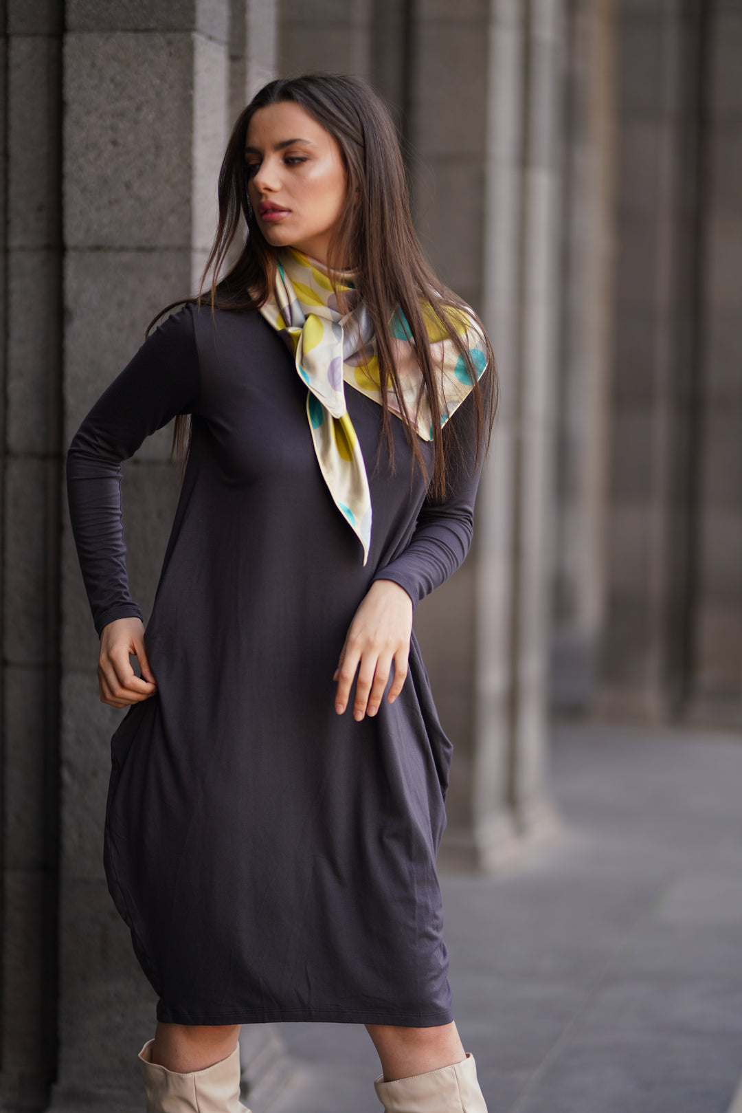Cocoon Balloon Dress With Large Pockets Extra Large