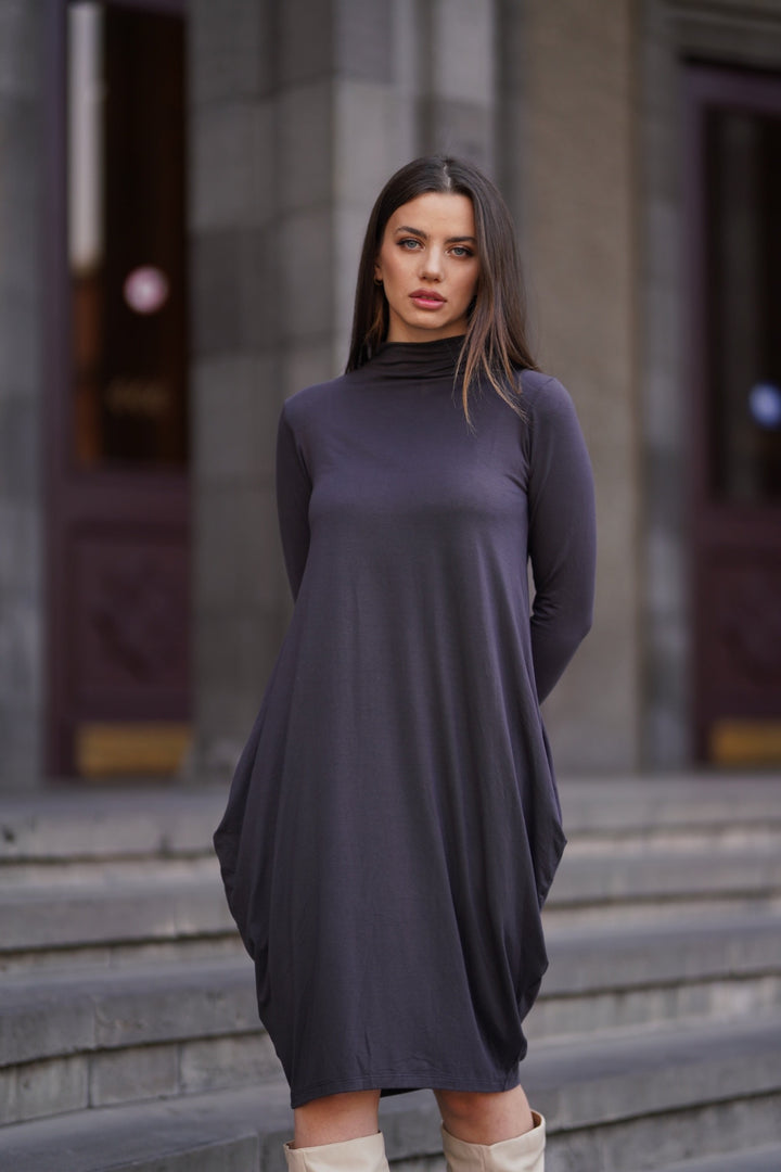 bubble wrap dress Gracie Green Puff Sleeve Green / Small style midi dress Fit bubble wrap dress | neckties