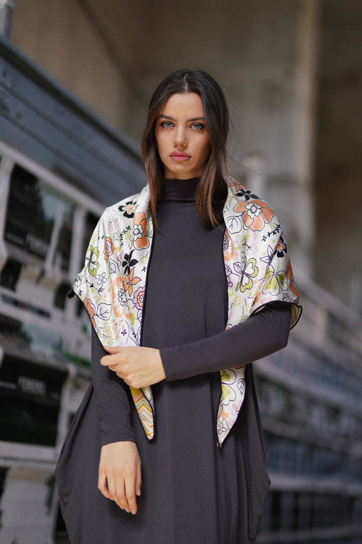 Reversible Silk Charmeuse Scarf – Wrapped Clothing